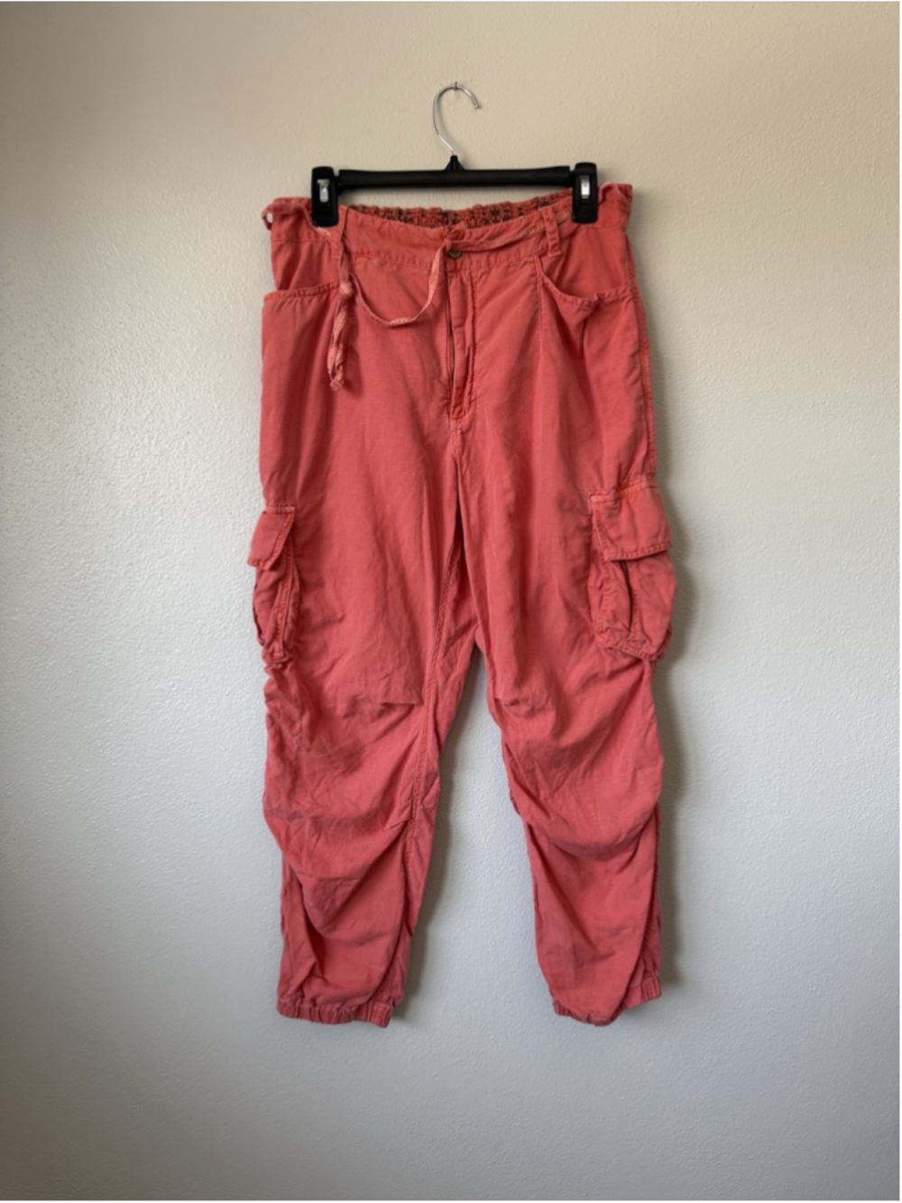 Sundance Pants Cargo Cropped Capri Orange 6 Summer Linen Cotton Utility Ankle